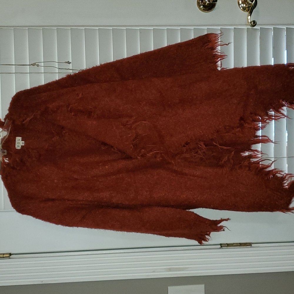 POL brand SUPER THICK wine colored, raw hem Cardigan